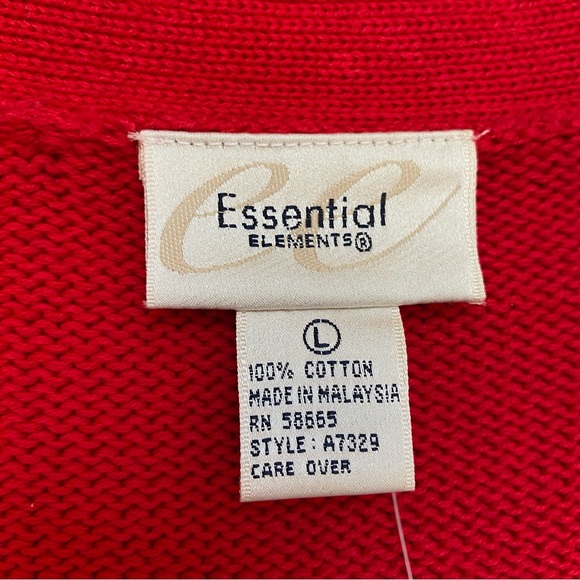 NWT Essential Elements Women’s Red Cardigan Size Large - Picture 6 of 12